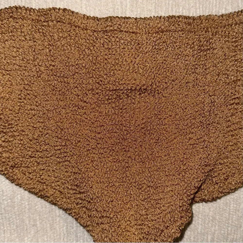 Hunza G Metallic Cocoa Textured Swim Bottom